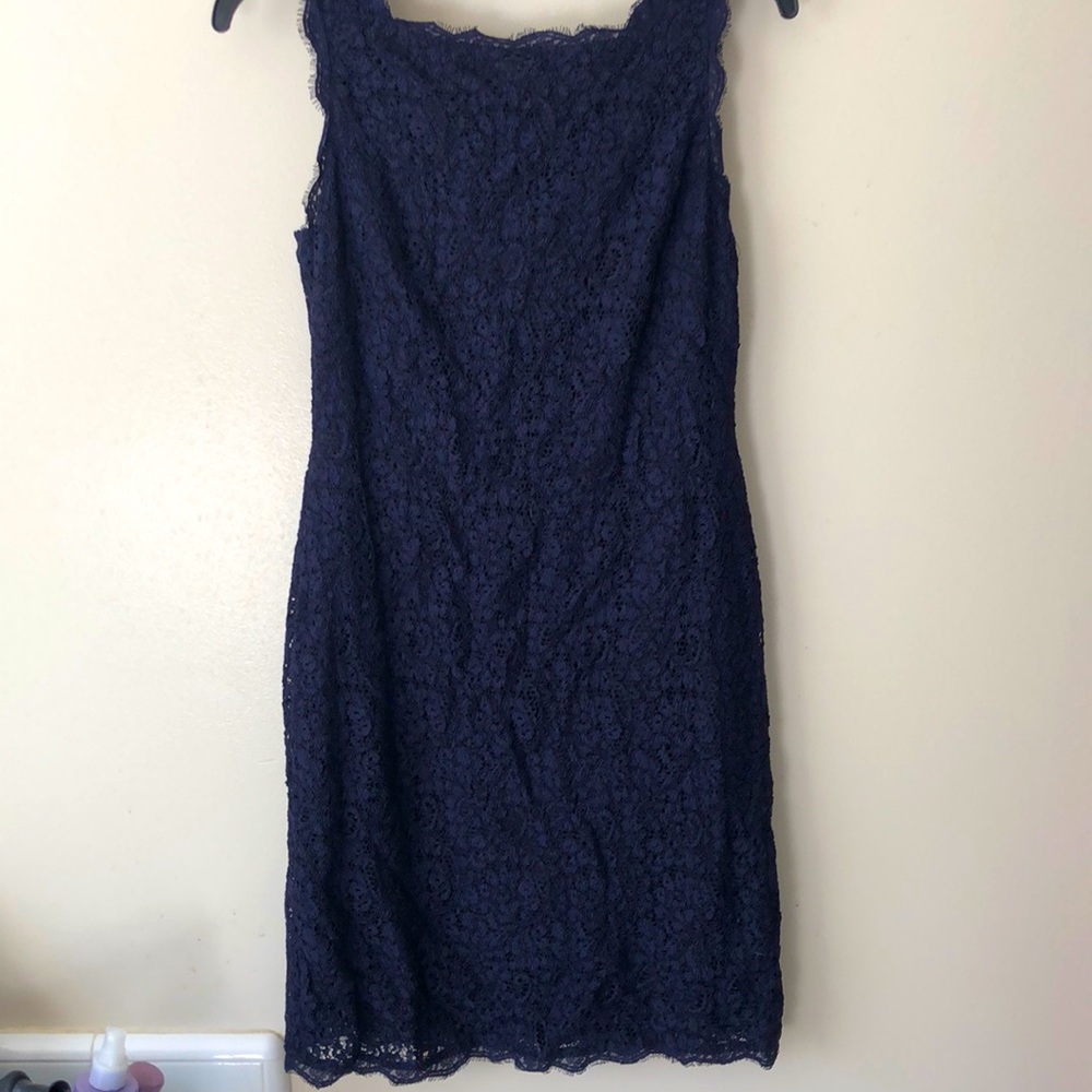 Adrianna Papell navy lace dress